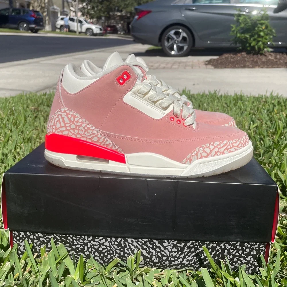 Jordan 3 Retro Pink/White Athletic Shoes